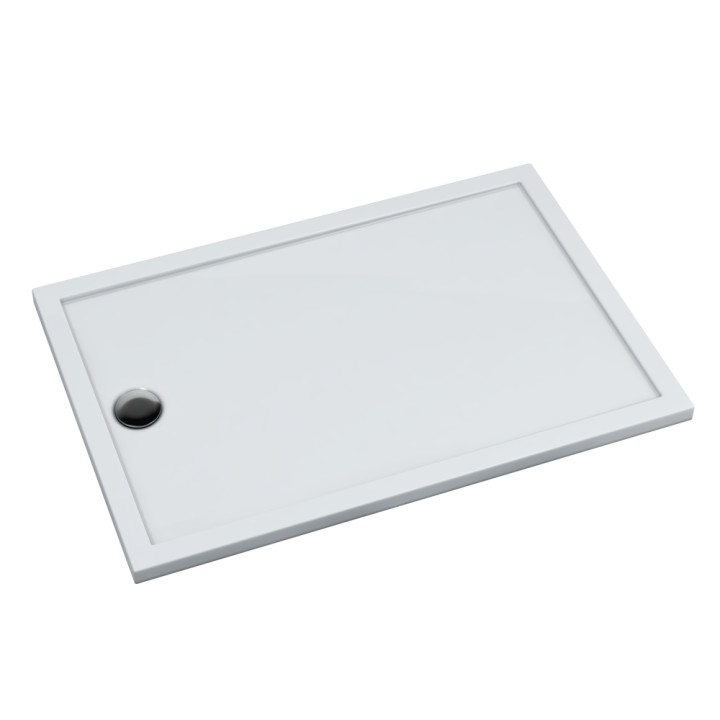 Schedline Brodzik akrylowy Sharper 80x120x4,5 cm, prostokątny z odpływem na krótszym boku, Gwarancja 7 lat